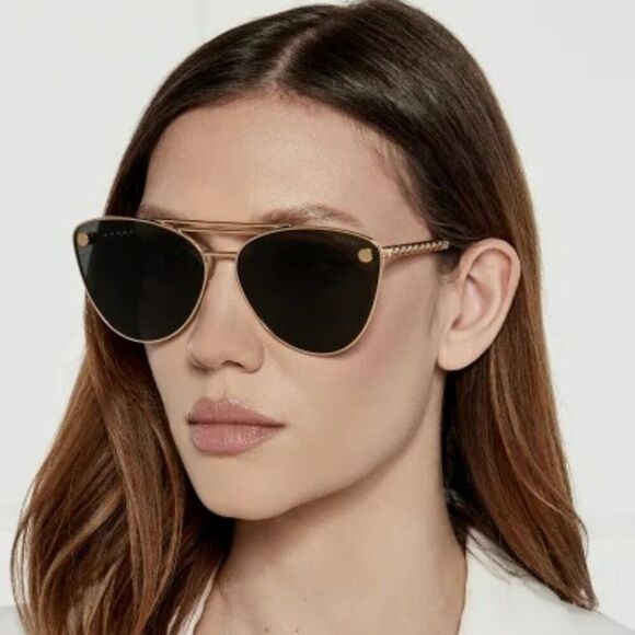 NEW Versace VE2267 100287 Gold Dark Gradient Pilot Unisex Sunglasses - Picture 1 of 12